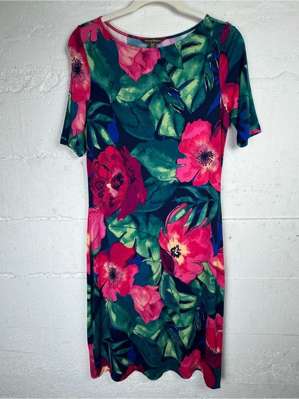 Tommy Bahama‎ Resortwear Floral Sheath Dress in Teal Pink Green